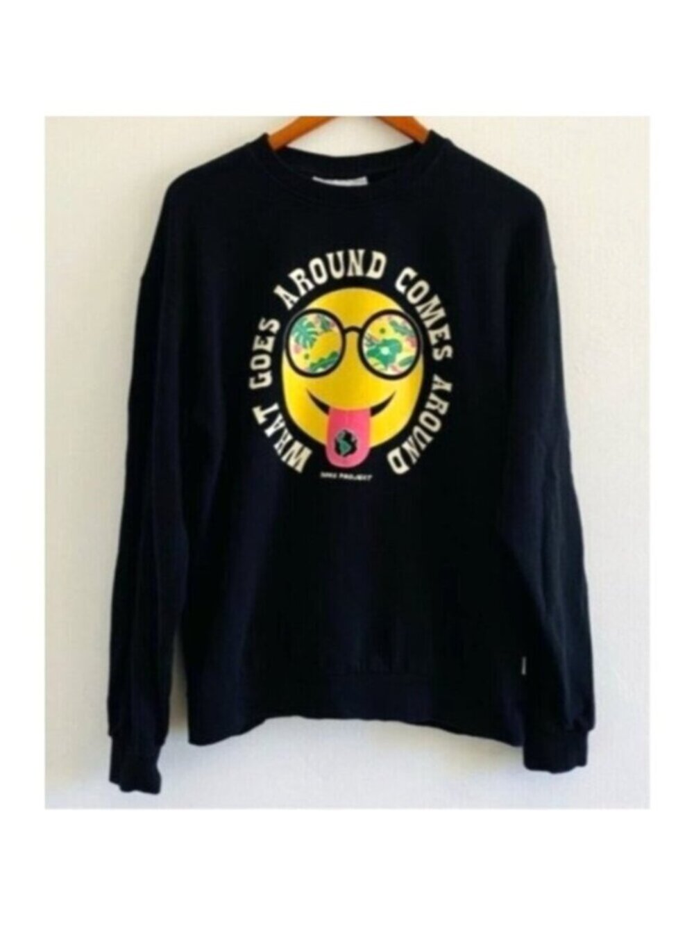 Parks Project Sweatshirt Mens Large Black Organic Cotton Crewneck Emoji